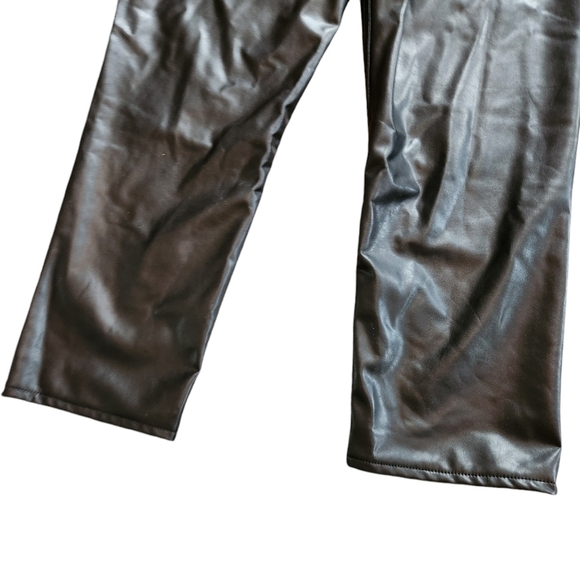 Abercrombie & Fitch Vegan Leather Pants Ankle Straight Ultra High Rise - Picture 9 of 12